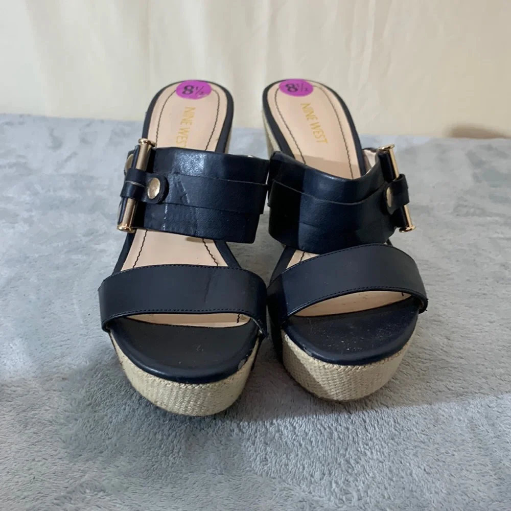 Nine West Lara Slides Wedge Sandal SIZE 8.5